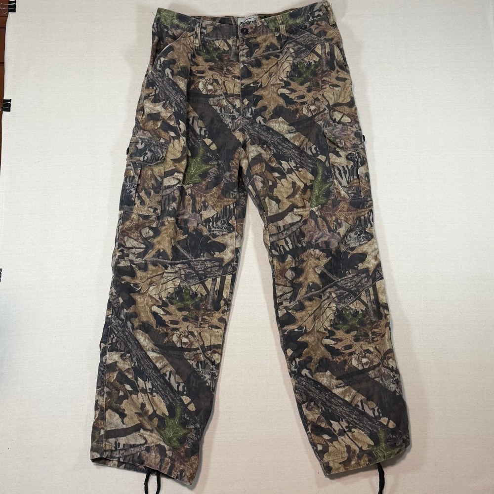 FieldStaff Mossy Oak Camo Cargo Pants Mens Large Adjustable Hunting Pants